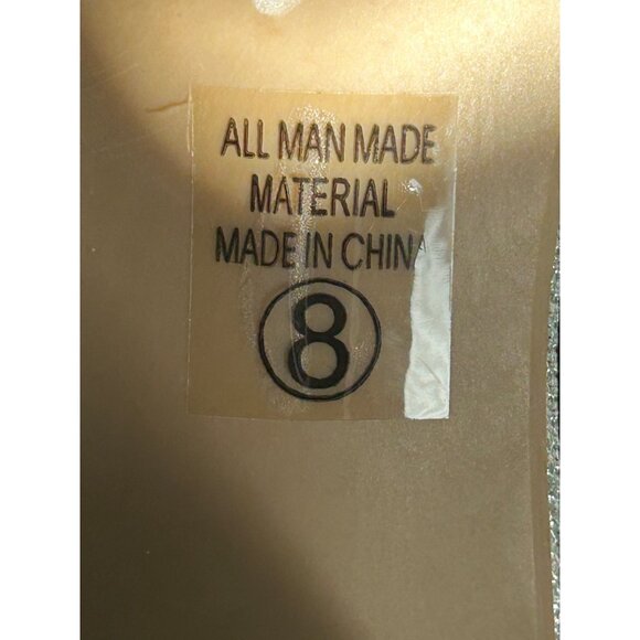 Silver Glitter Block Heel Sandals With Adjustable Ankle Strap & Open Toe Design - Picture 8 of 8